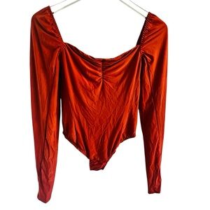 We Are HAH Rust Long Sleeve Bodysuit